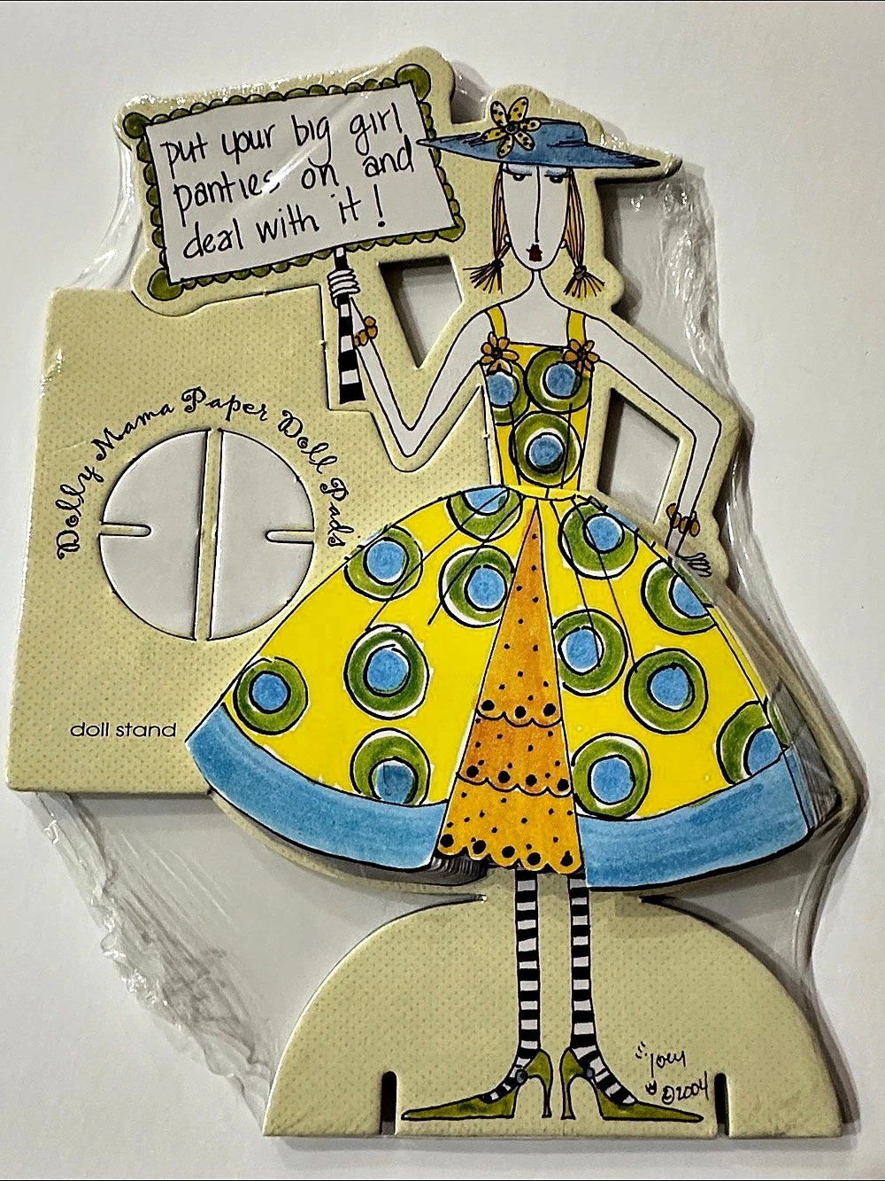 Dolly Mama Big Girl Panties Paper Doll Pad Yellow & Blue NWT